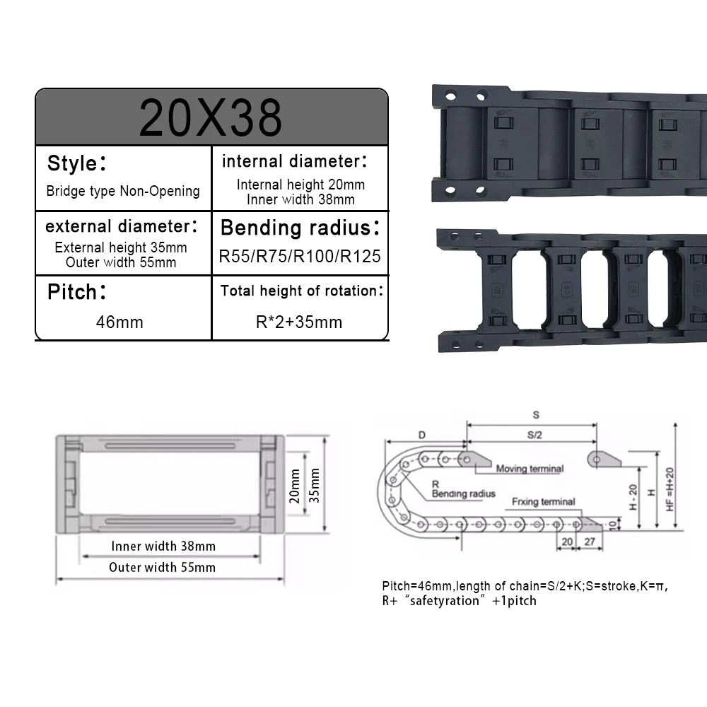 MHCNC R55-R125 Enclosed Cable  - Drag Chain Cnc recension och pris