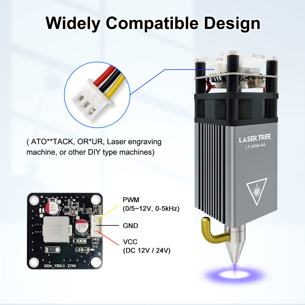 LASER TREE 5W Laser Module wit - Metal Laser Cutter Head recension och pris