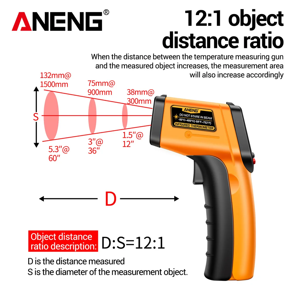 ANENG TH201 Infrared Thermomet - Industrial Laser Temperature Gun recension och pris