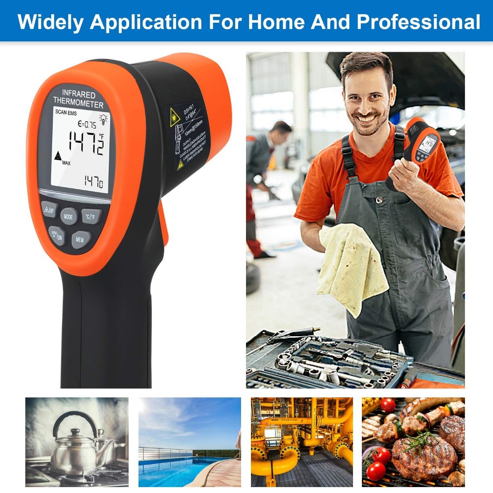BTMETER Digital Pyrometer Non- - Industrial Laser Temperature Gun recension och pris