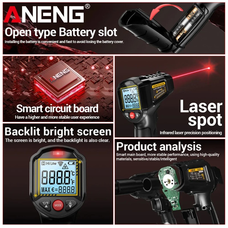 ANENG TH202 Non-contact Infrar - Industrial Laser Temperature Gun recension och pris